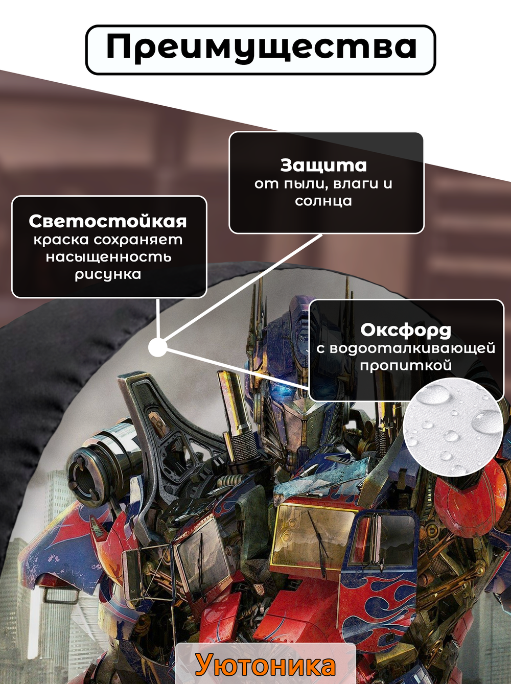 Комплект чехлов для запасного колеса с рисунком R14-17 (10 шт.)
