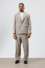 Однобортный бежевый оверсайз (УКОРОЧЕННЫЙ ПИДЖАК)