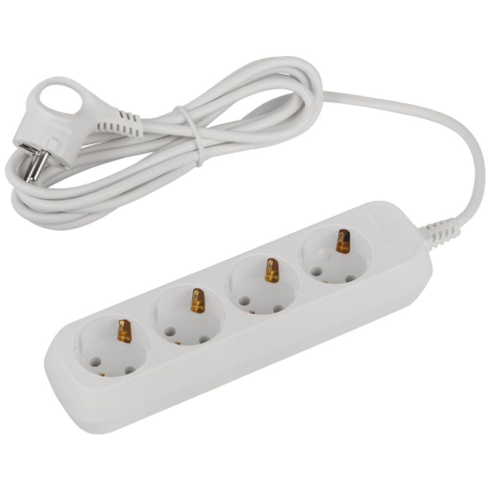 Удлинитель электрический ЭРА UDL-10-430-E Greenline 4 розетки с заземлением 3м ПВС 3x0.75мм2