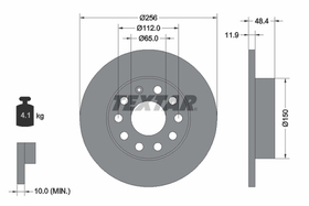TEXTAR - 92121103-TET - Brake Disc
