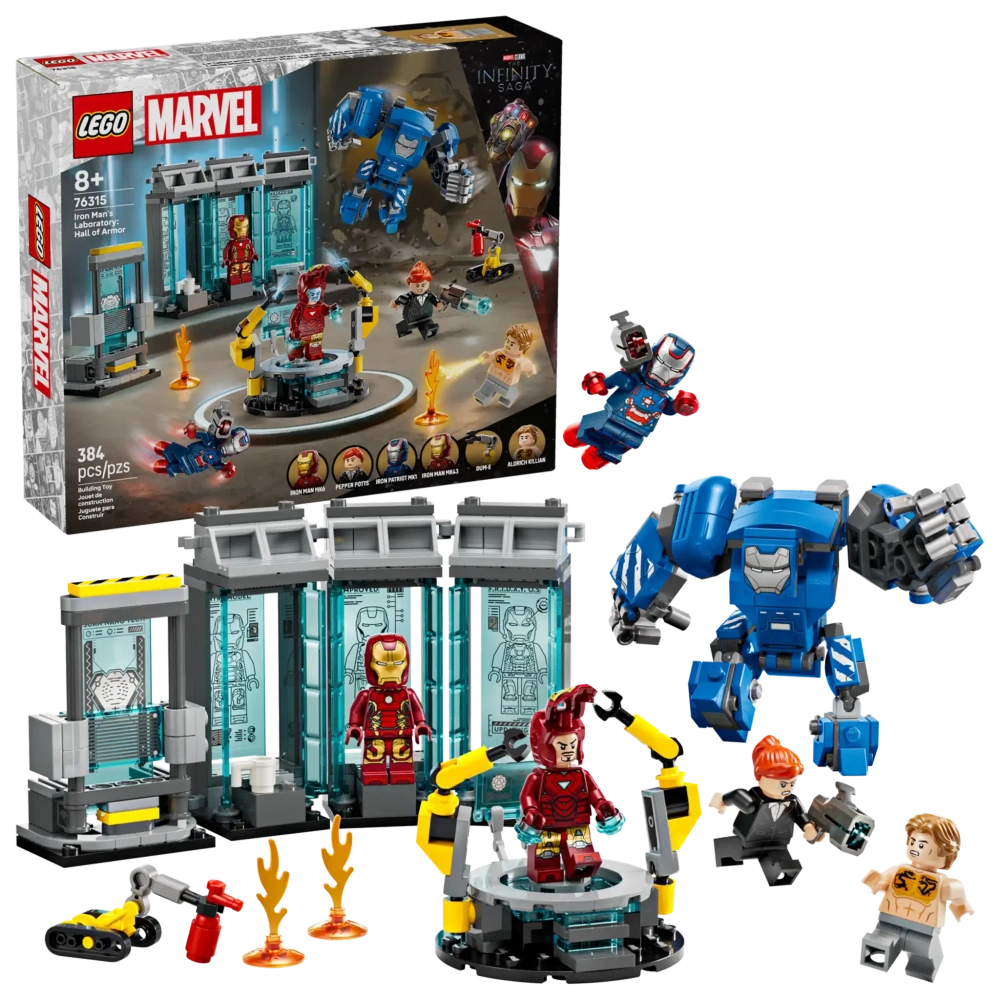 Конструктор LEGO Marvel 76315 Лаборатория Железного человека: Зал доспехов