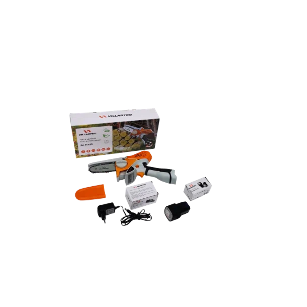 Пила цепная аккумуляторная Villartec SA1462S SET: АКБ AC1415 + ЗУ AM1415, без кейса+кобура
