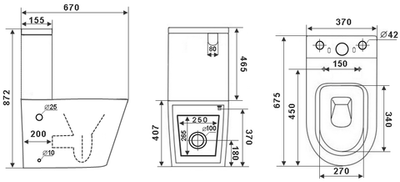 Унитаз Timo INARI TK-501 компакт, безободковый