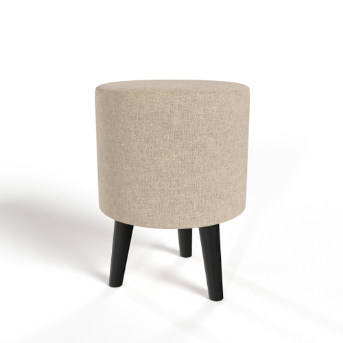 Пуф круглый на трёх высоких ножках Фантазёр D-2 (Бежевый) в офис, дом, салон красоты, прихожая, гостиная, на кухню, в кафе, в зону ожидания, в коридор, к туалетному столику. Банкетка, подставка.