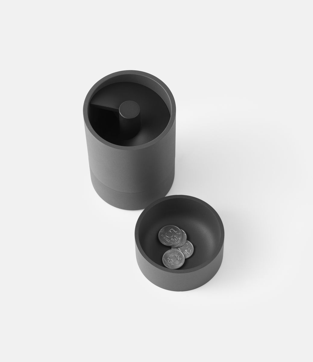 Zenlet CoinDrift Solid Black — копилка из алюминия