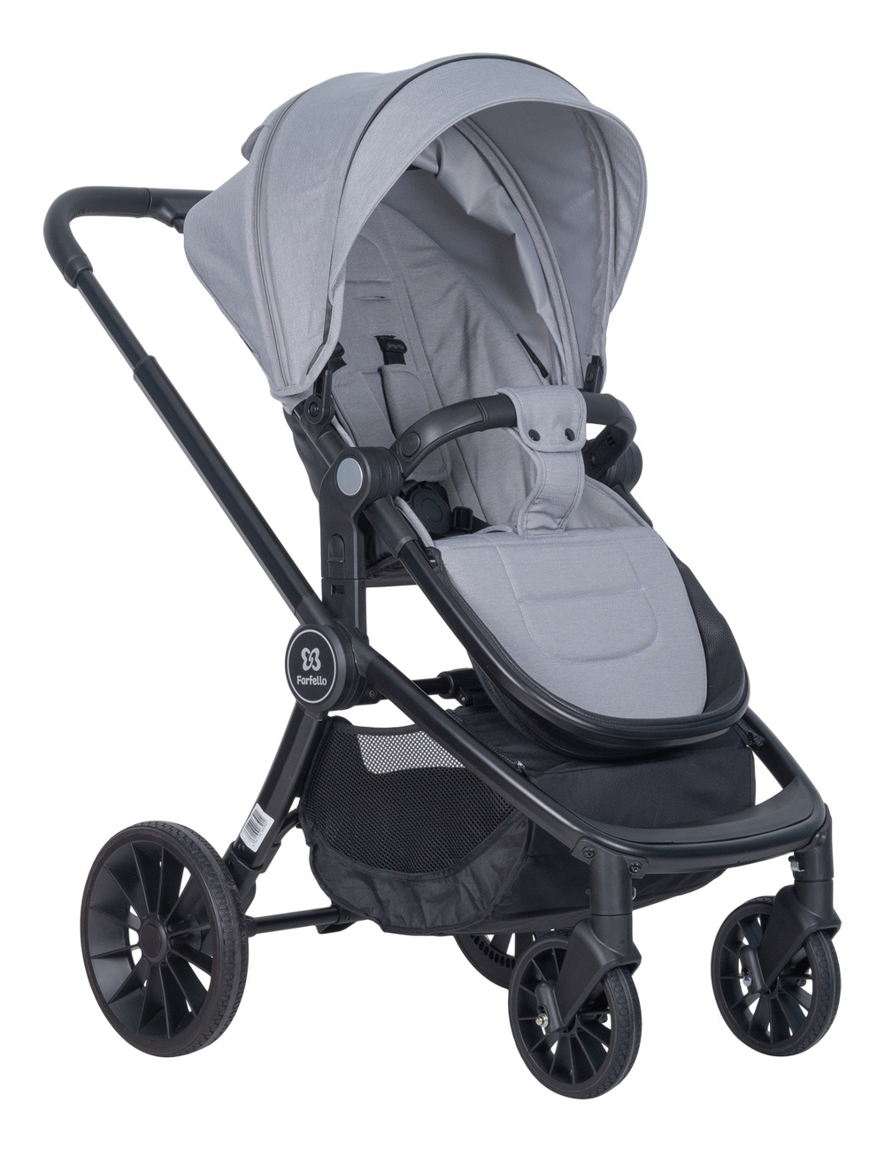 Коляска модульная 2в1 Baby shell (BBS-19 Light grey/Светло серый/черная рама)
