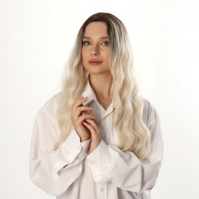 Парик искусственный цвет русый/блонд