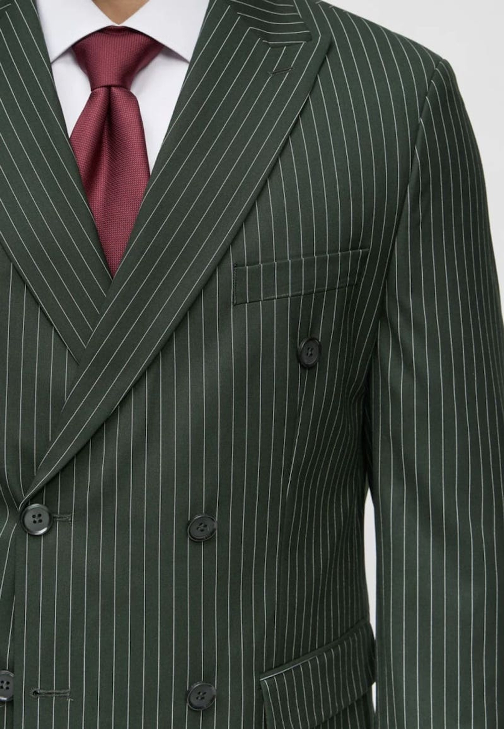 Мужской костюм двубортный (зеленый) В69