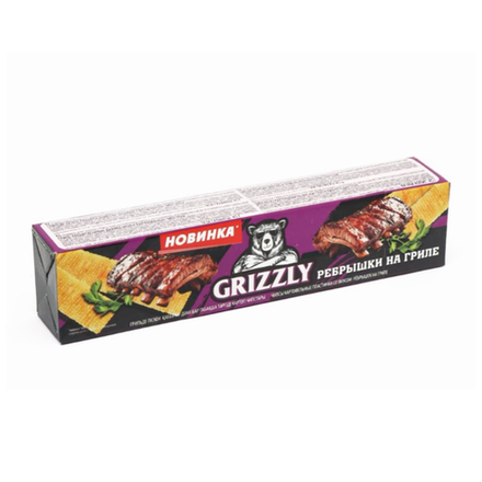 Чипсы GRIZZLY пластинки вкус ребрышки на гриле 45 гр