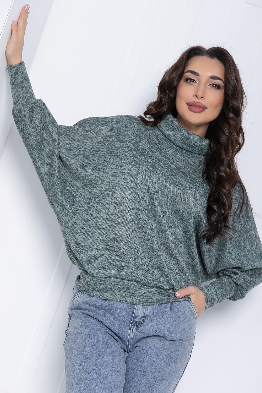 Джемпер Бернарда (мятный меланж) Б12490-8 LT Collection