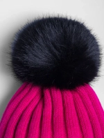 Шапка для девочки зимняя вязаная с помпоном