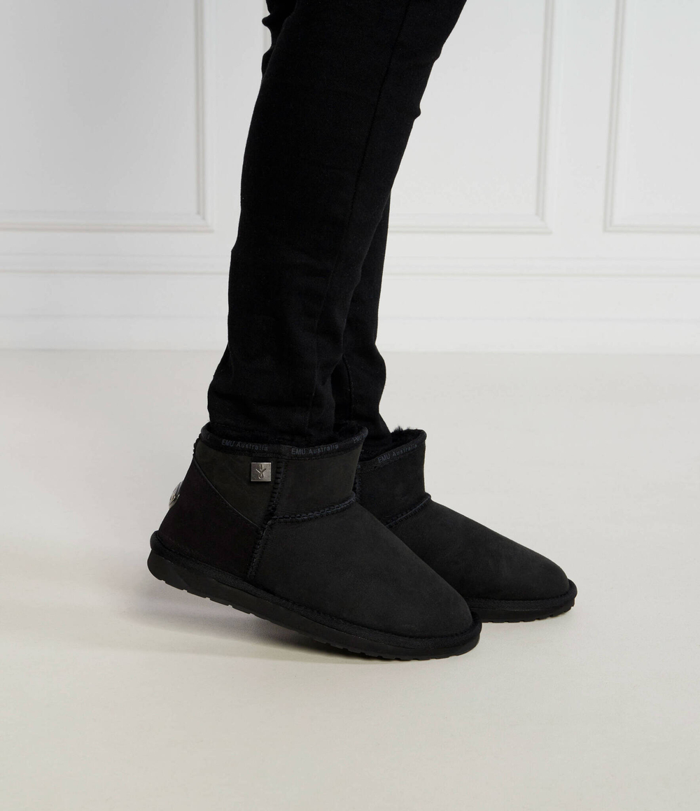 Кожаные угги platinum slim darling EMU Australia - черный(WP11875)