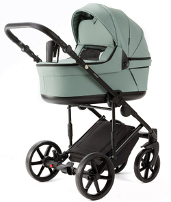 Детская коляска Adamex Locco Light Deluxe 2 в 1 LL-SA20 (СЕРО-ЗЕЛЕН. КОЖА)