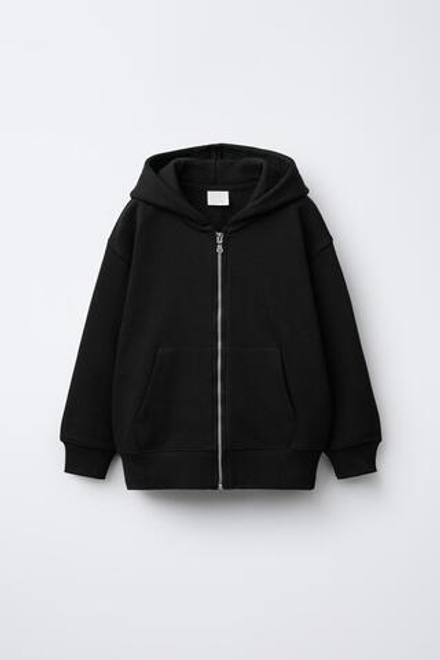 ZARA БАЗОВАЯ ТОЛСТОВКА НА МОЛНИИ, ЧЕРНЫЙ