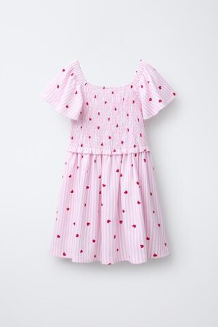 ZARA ПЛАТЬЕ С СЕРДЕЧКАМИ, РОЗОВЫЙ