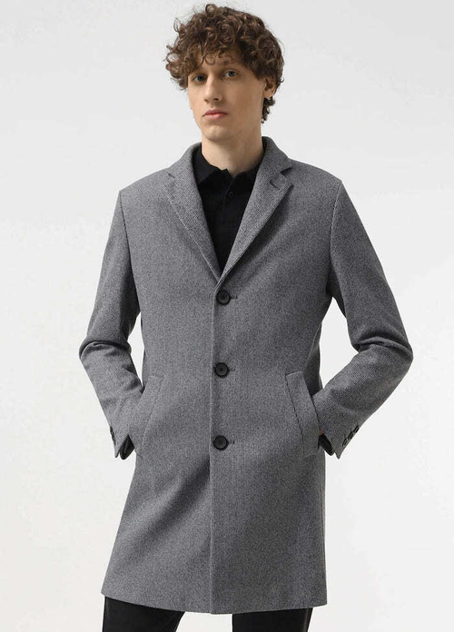 Мужское пальто (серое) Н7