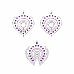 Фиолетово-розовые наклейки на грудь и зону бикини FLAMBOYANT (Цвет: фиолетовый с розовым)