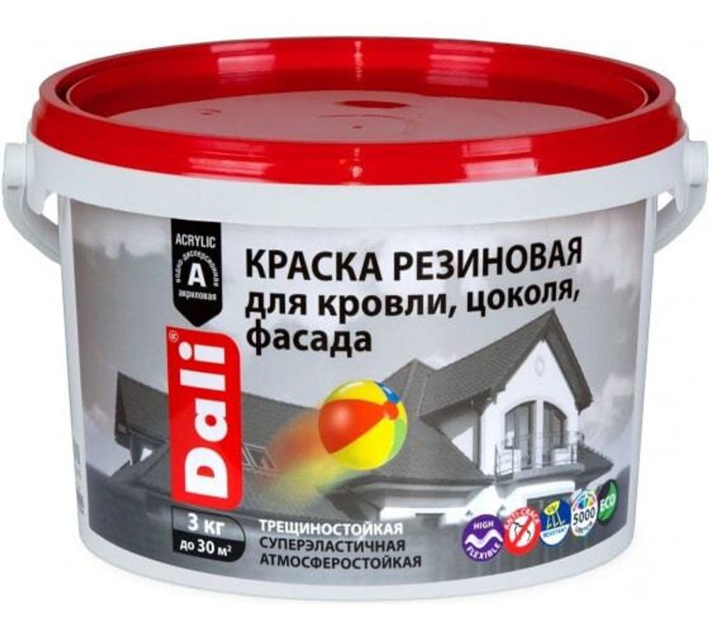Краска резиновая 3кг зеленая &quot;DALI&quot; РОГДЕНА