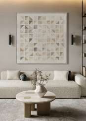 Постер Tile 100х100 см. молочный, бежевый