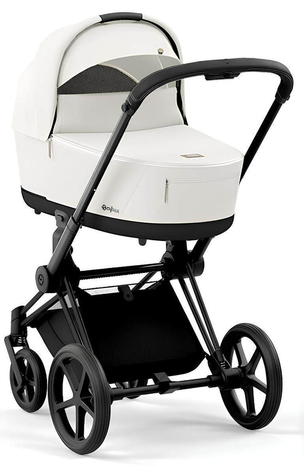 Коляска Cybex Priam IV Matt Black complete и автокресло Cloud G i-Size Moon Black Plus 3 в 1 Off White