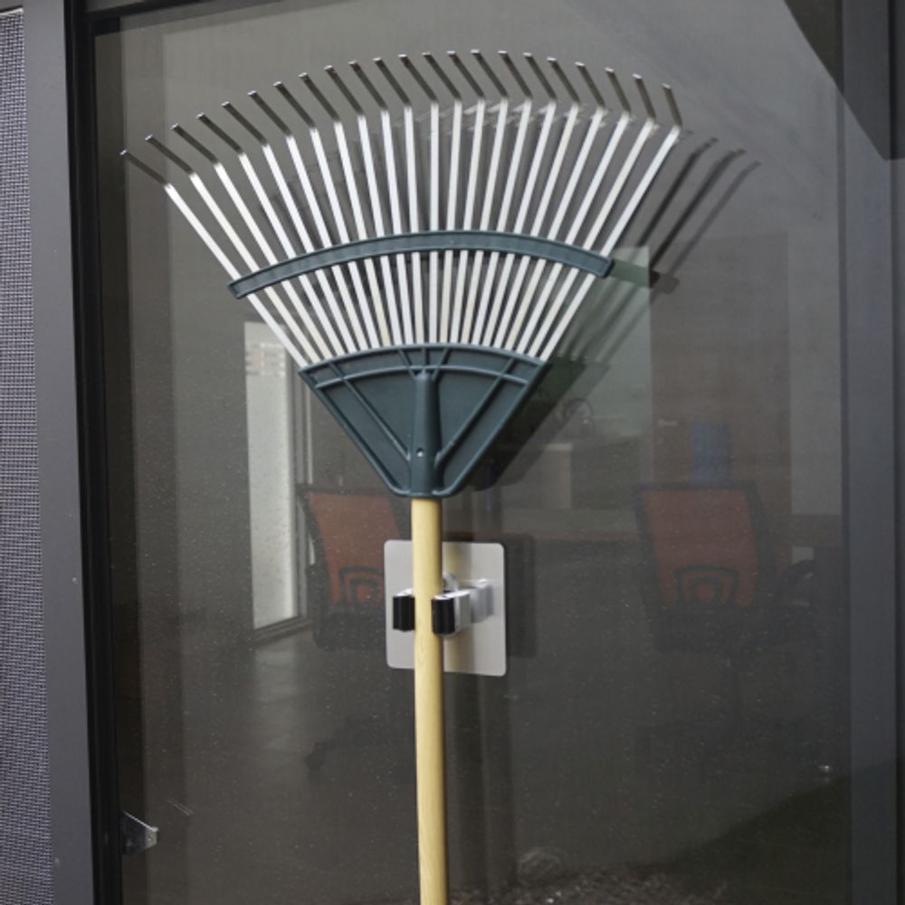 Держатель СИЛА SSH10-S1S-12 для инвентаря на силиконовом креплении 10х10 см нагрузка 2,5 кг хром серебристый