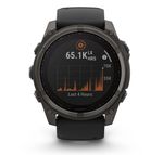 Смарт-часы Garmin Fenix 8 - 51 мм,SOLAR, Sapphire, темно-серый корпус, черный силиконовый ремешок