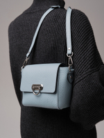 Сумка кожаная через плечо серое небо/бизон