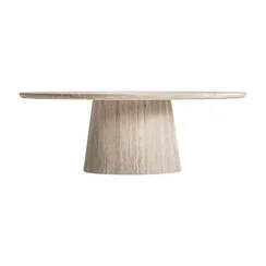 Обеденный стол Thiennes 220x100 из светло-коричневого травертина