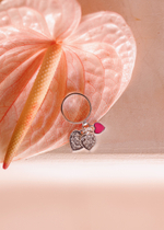 Кольцо «Хати Трио» с розовой эмалью