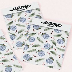 Ткань оксфорд 600 снежные шары с еловыми ветками