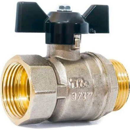 Кран латунный полнопроходной LD Pride 1/2" наружная-внутренняя резьба,ручка бабочка