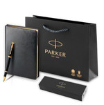 Подарочный набор: Ежедневник и Ручка-роллер Parker IM, цвет: Black GT