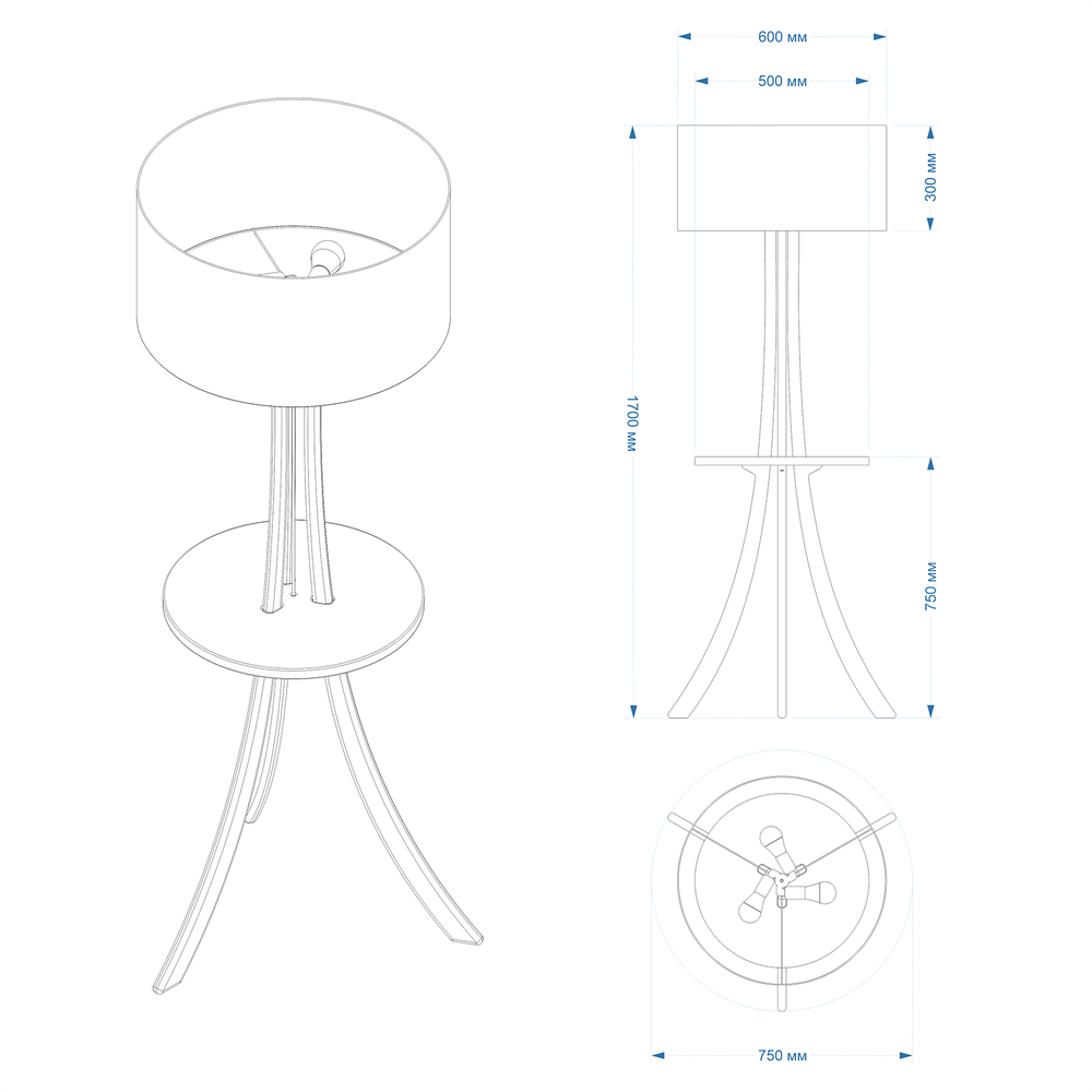 Торшер со столиком "Adora"