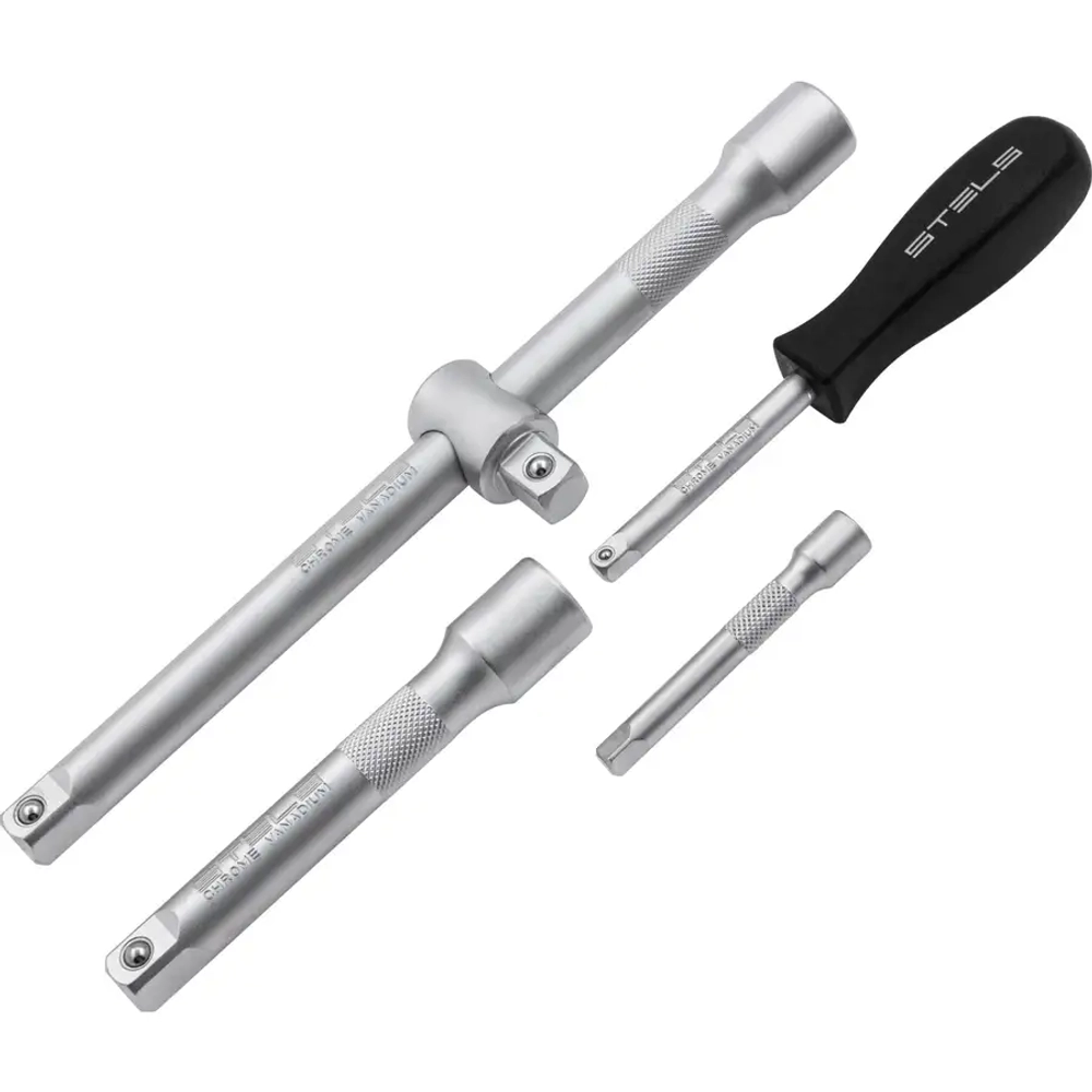 Набор инструментов, 1/2", 1/4", CrV, 76 предм.// STELS 14104