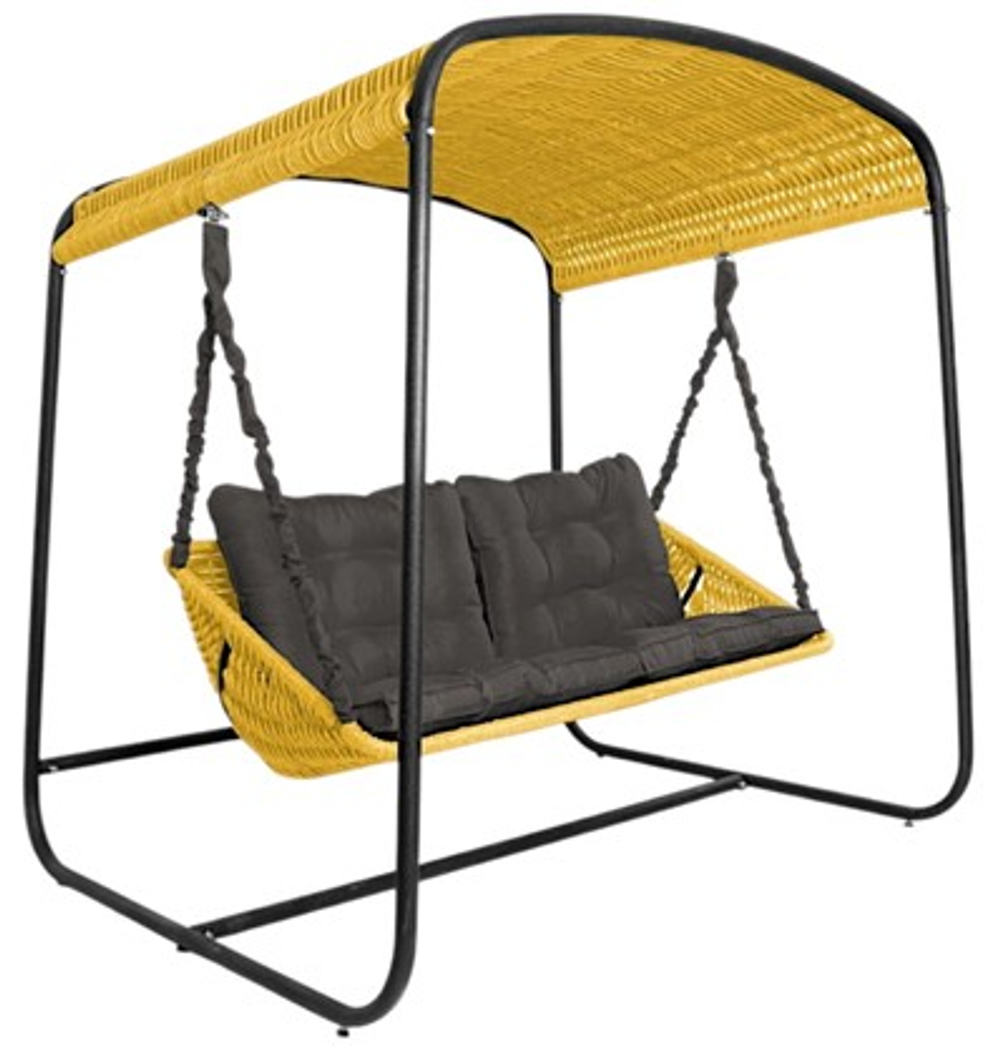 Качели в сад DeckWOOD Sky Bed Lite (желтый, подушка графит)