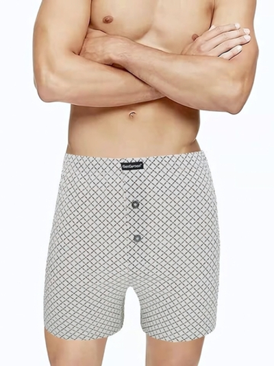 Хлопковые мужские трусы-боксеры с рисунком-сеткой (Размер: M)