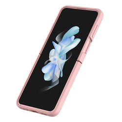 Чехол шелковистый от Nillkin для Samsung Galaxy Z Flip 4 5G, серия CamShield Silky Silicone, с защитной шторкой для камеры и кольцом, цвет светло-персиковый