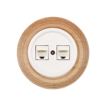 Розетка RJ45 информационная двойная, керамика, цвет белый, декор D6/2 B1-302-01-D6/2