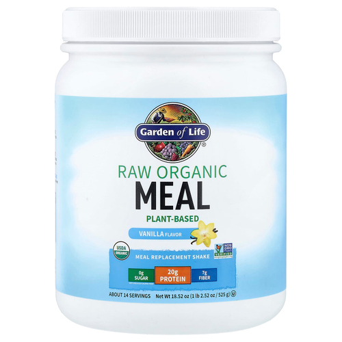 Garden of Life, RAW органический коктейль для замены приема пищи, со вкусом ванили, 525 г (18,52 унции)