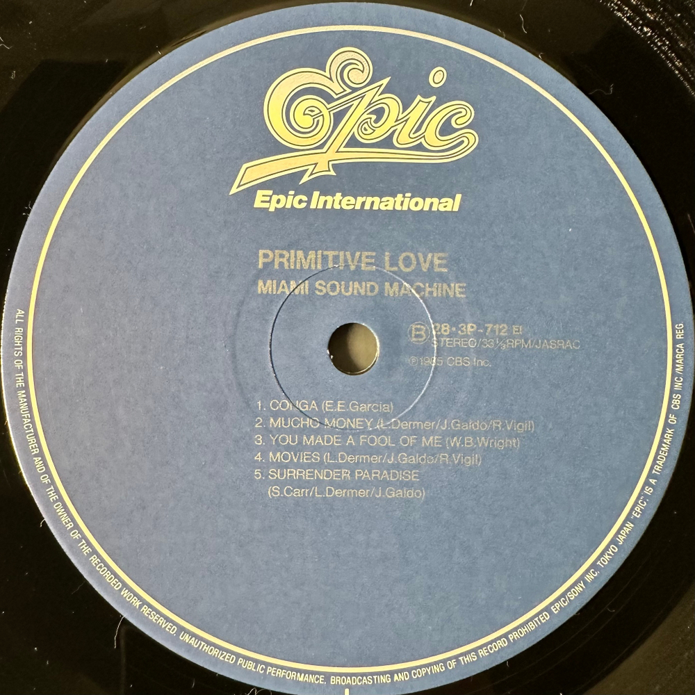 Miami Sound Machine ‎– Primitive Love (Япония 1986г.)