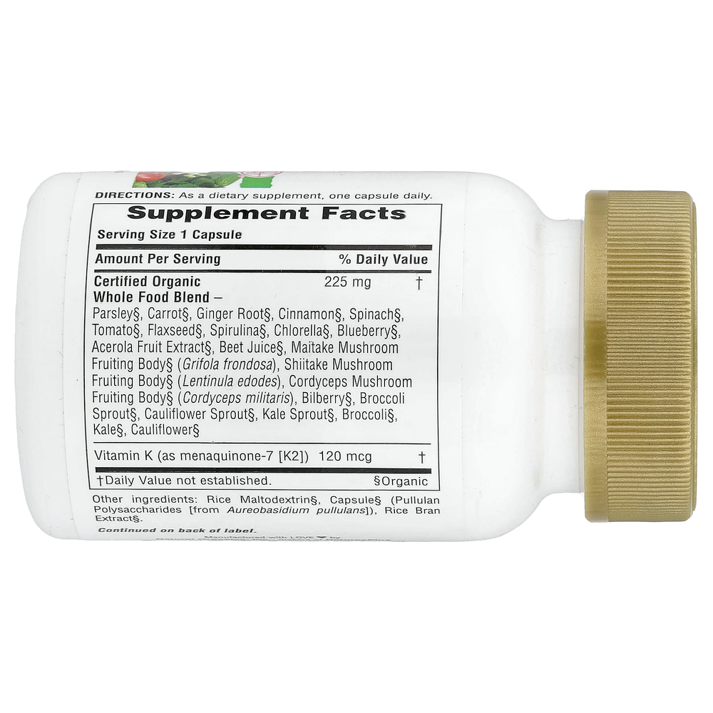 NaturesPlus, Source of Life® Garden, витамин K2, 60 веганских капсул