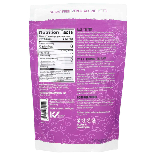Lakanto, Подсластитель для выпечки из плодов монаха с эритритолом, 454 г (16 унций)