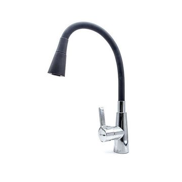 Смеситель кухня DORON DC 2620B-N шар, черный, излив гибкий силик, п/г