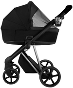 Детская коляска Roan Sol Vintage Luxury 2.0 3 в 1 с автокреслом Tutis Elo Lux EduSky Black VIN 05/CB Caviar Black/Nickel/руч.Black