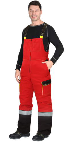 Костюм "Nerss-ТИТАН" куртка дл., п/к. красный с черным и СОП-50мм.