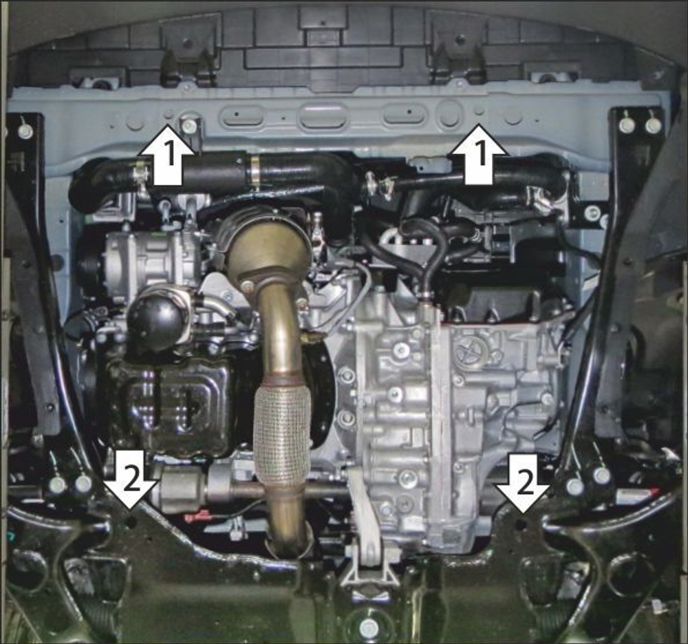 Защита стальная 2 мм Д, КПП Changan CS75 Plus MOTODOR.77211