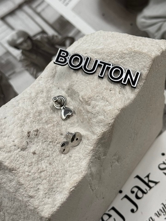 Заглушки для серег серебро с сердцем (пара)