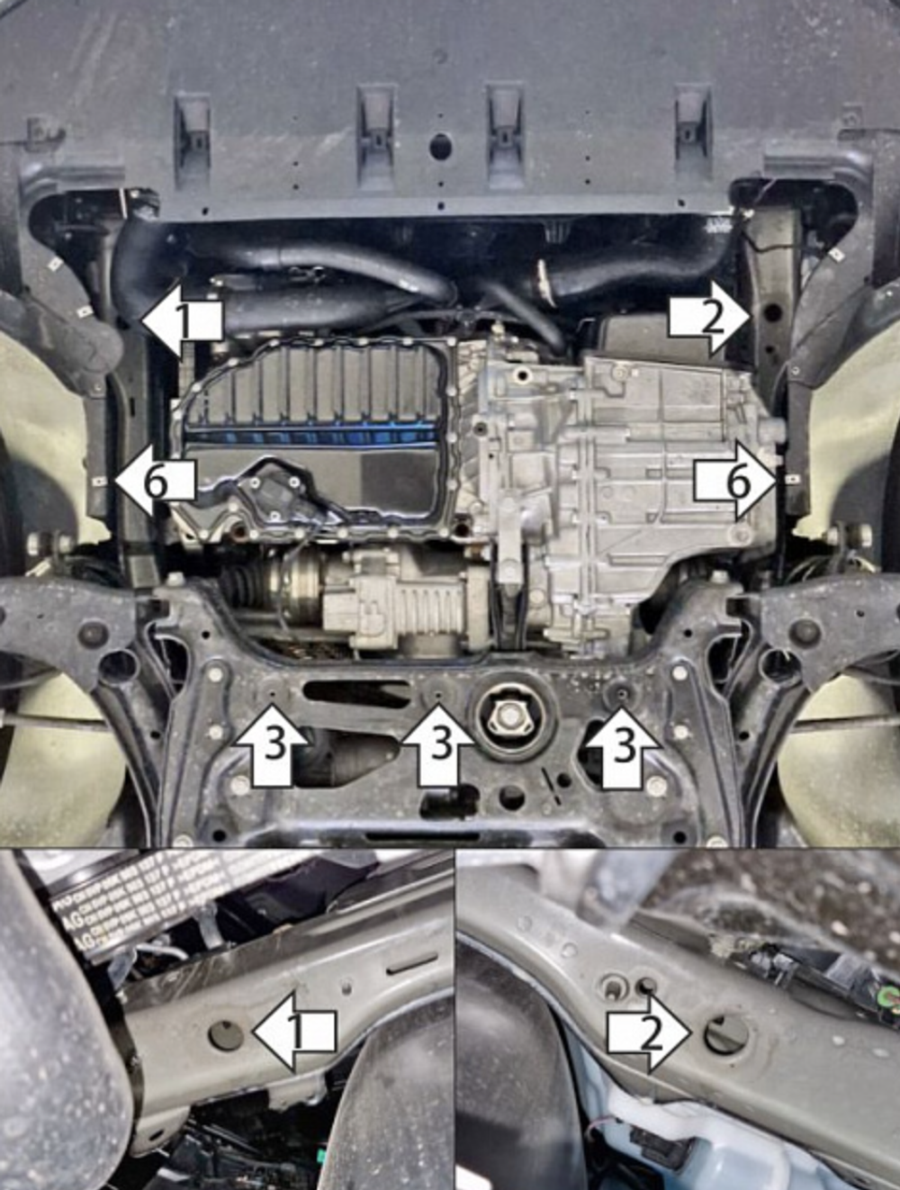 Защита стальная для Volkswagen Tiguan L Pro (China), с 2024 г MOTODOR.72709