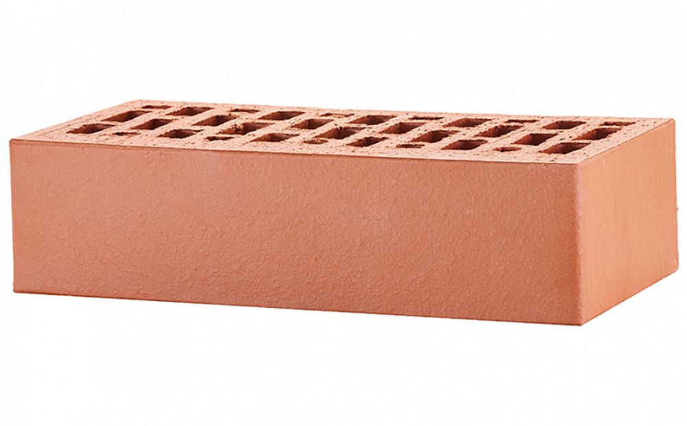 Кирпич ЛСР 1НФ Красный, гладкий М-175, 250х120х65 - лицевой керамический пустотелый
