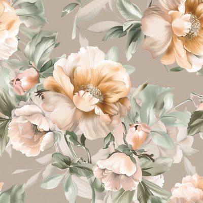 Акварельные розы на бежевом фоне